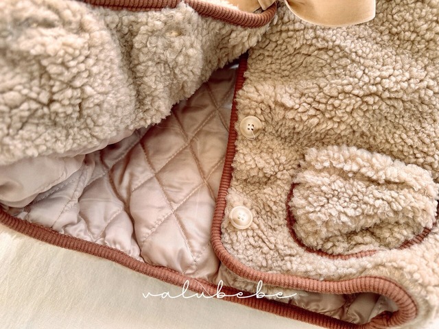 [予約][送料無料]《valubebe》Merry ribbon sherpa jacket (baby) 67　