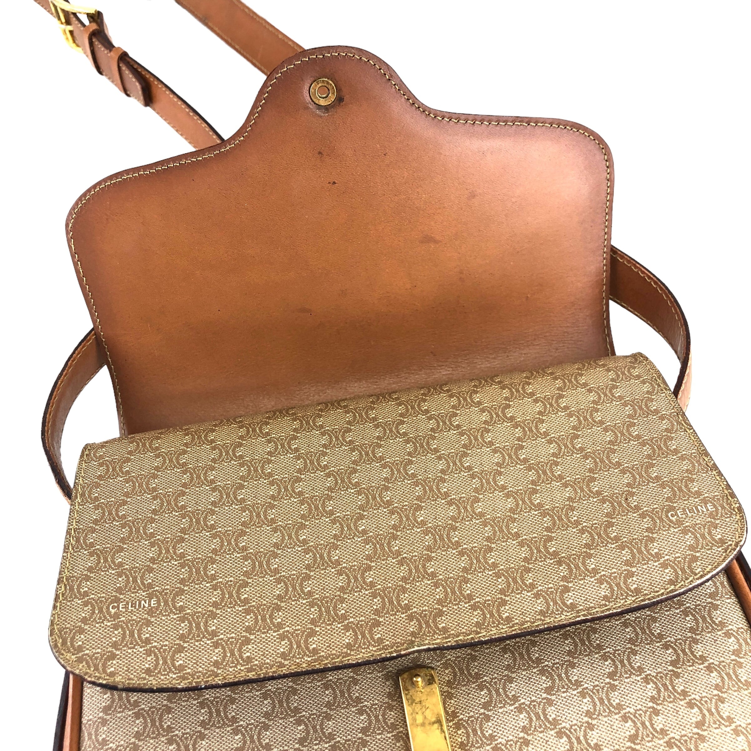 CELINE セリーヌ マカダム ショルダーバッグ ベージュ 馬車 ホース