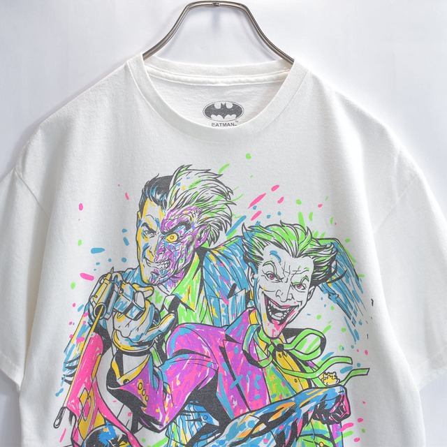 00s～ BATMAN DCコミック バットマン ジョーカー トゥーフェイス プリント Tシャツ キャラクター ホワイト ヴィンテージ ビンテージ USA アメリカ古着 メンズMサイズ