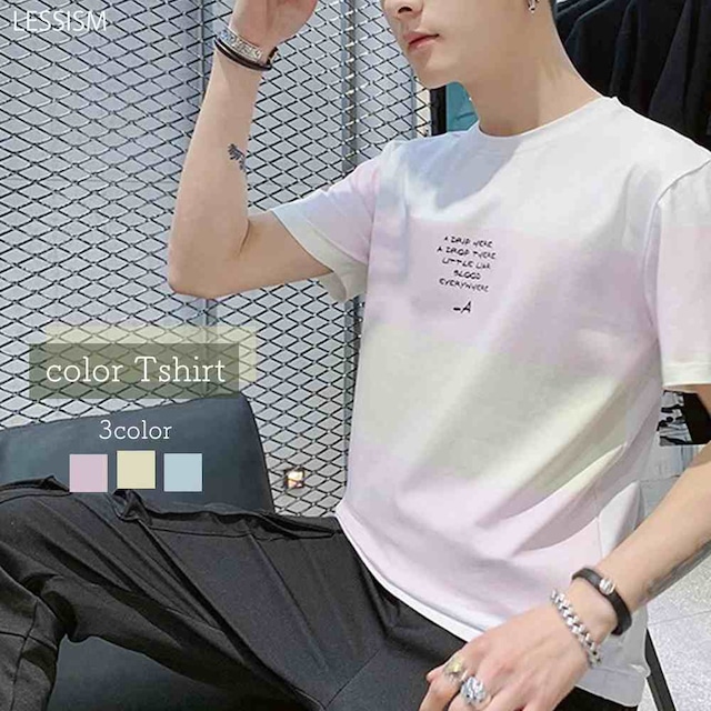 送料無料 パステルカラーTシャツ メンズ Tシャツ litm-44