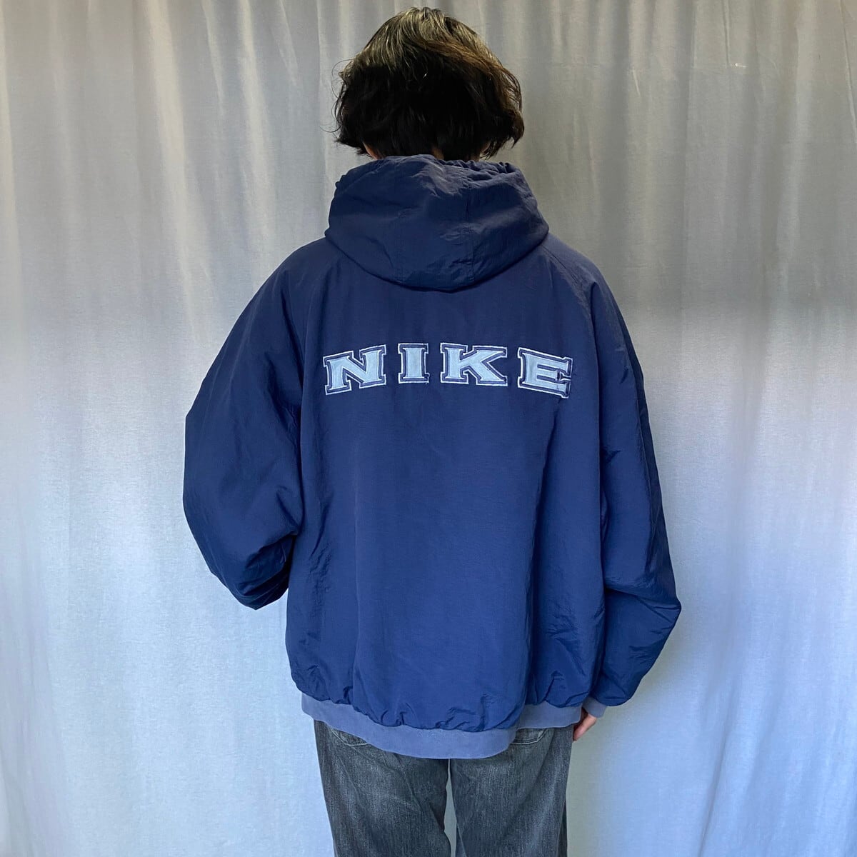 90年代 NIKE ナイキ スウォッシュロゴ刺繍 リバーシブル ナイロン