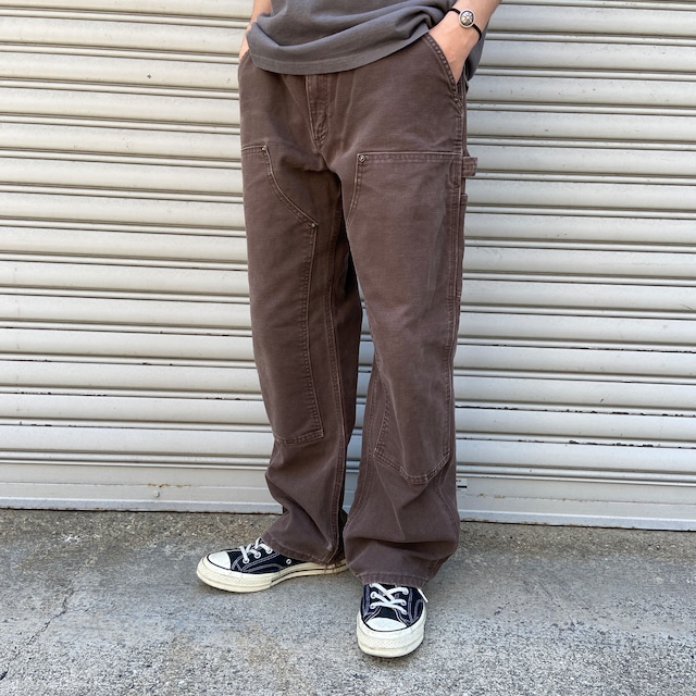 80s ハンティングパンツ　ダブルニー　W32ダック地　ナイロン　ビンテージ