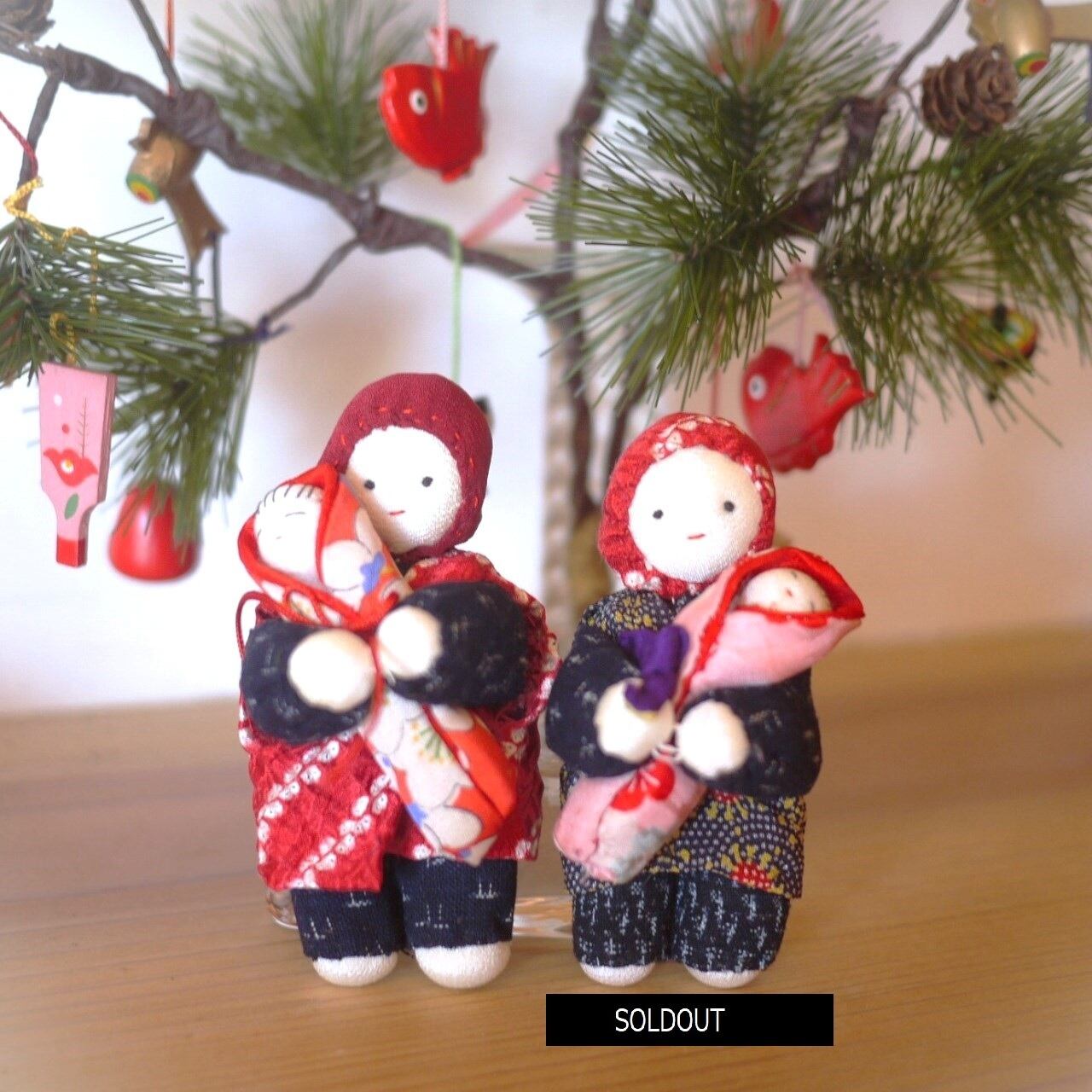 縮緬細工 子守さんとねんねこ赤ちゃん 日本