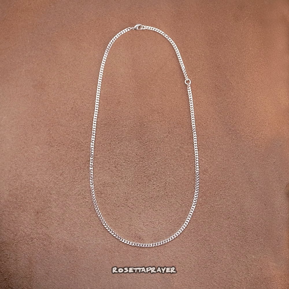 3.7mm FLAT LINK CHAIN NECKLACE- SILVER / 3.7mm 喜平チェーン