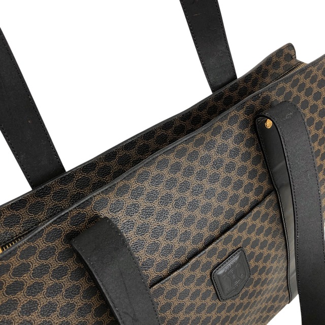 CELINE セリーヌ トートバッグ ブラック ブラゾン型押し PVCレザー スクエア vintage ヴィンテージ オールド ykymy4
