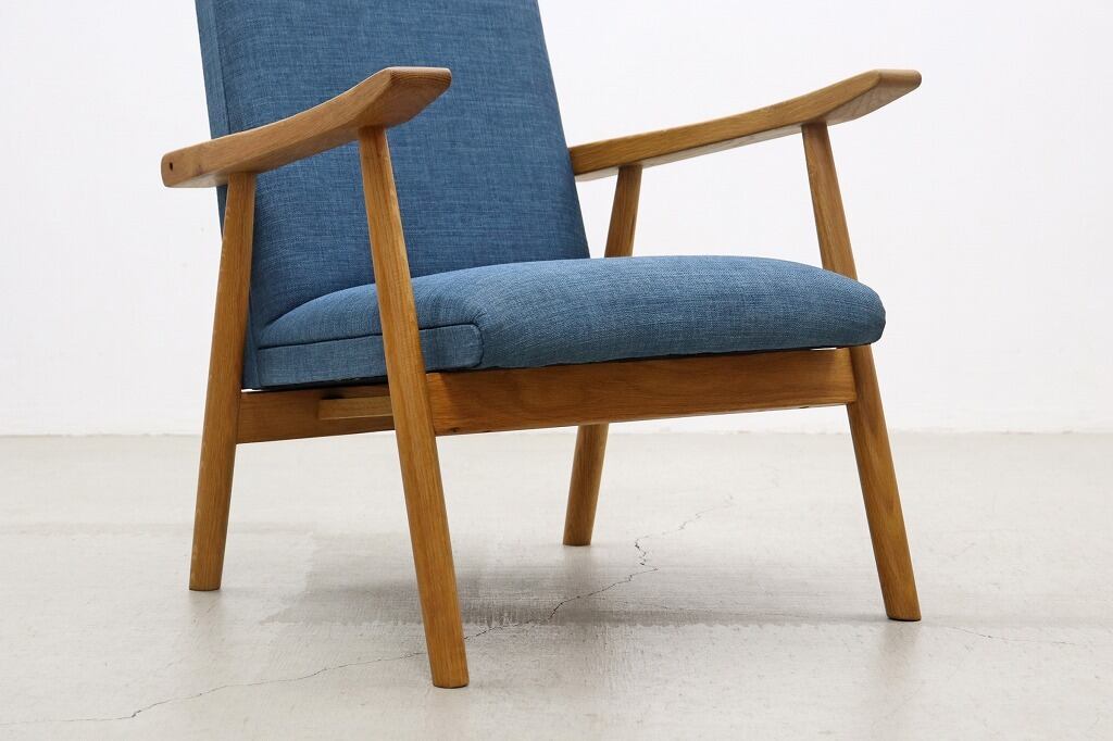 沼津店】オーク材 ナチュラル モダン アームチェア 1Pソファ ラウンジ  