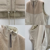 【受注予約:10月上旬入荷予定】ピーチボア切替中綿vest/エクリュ