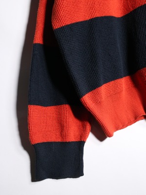 "CHAPS" orange × black good coloring cotton knit