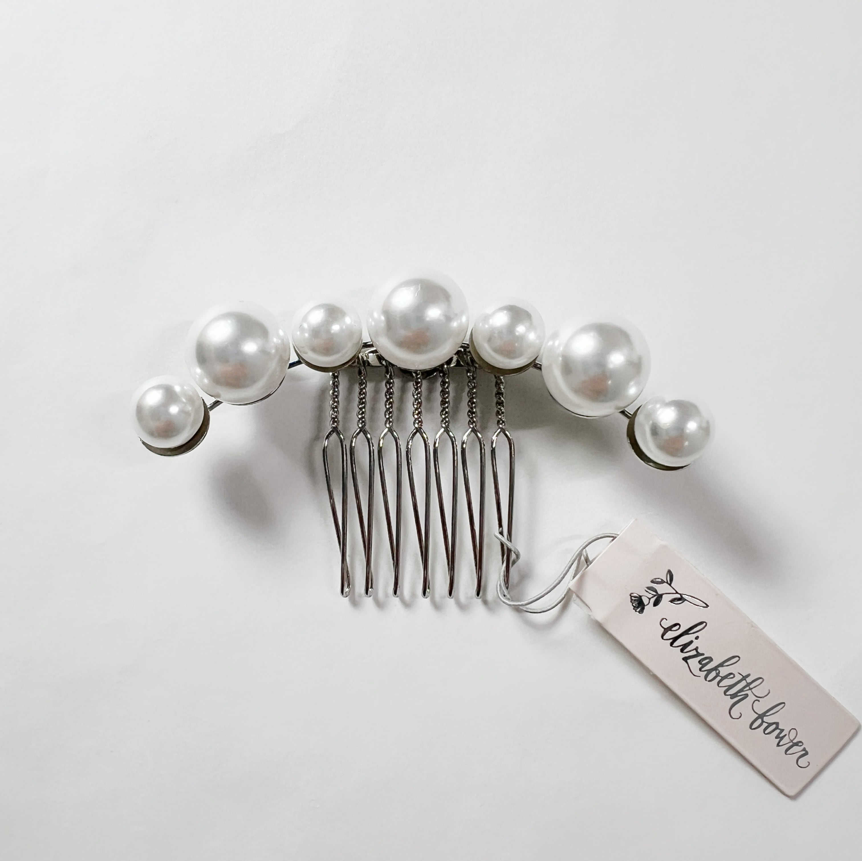 Elizabeth Bower】Pearl Dublet Garland Comb シルバー | ウェディング