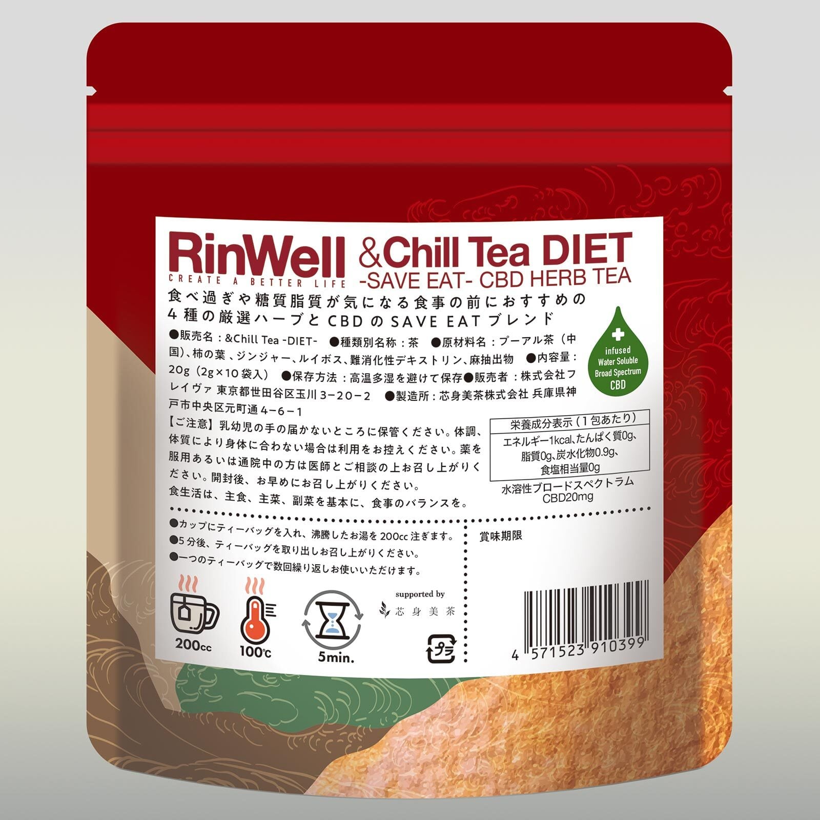 RinWell CBDハーブティーChill Tea DIET -SAVE EAT-