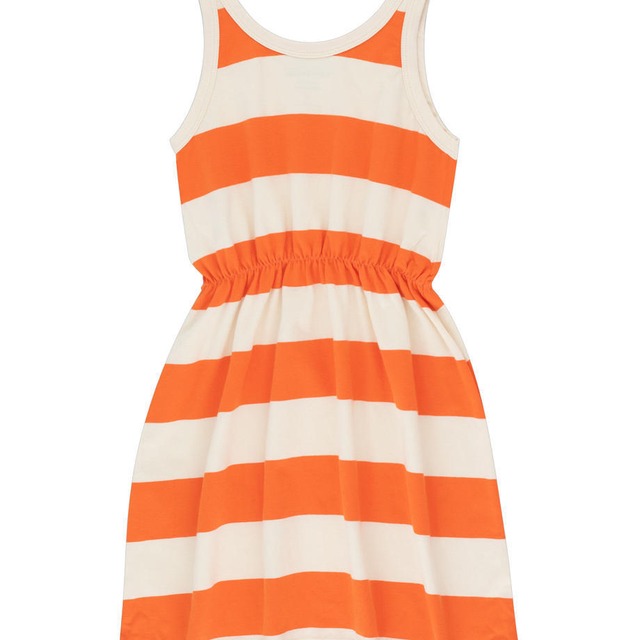 TINY COTTONS - stripes dress light cream/summer red