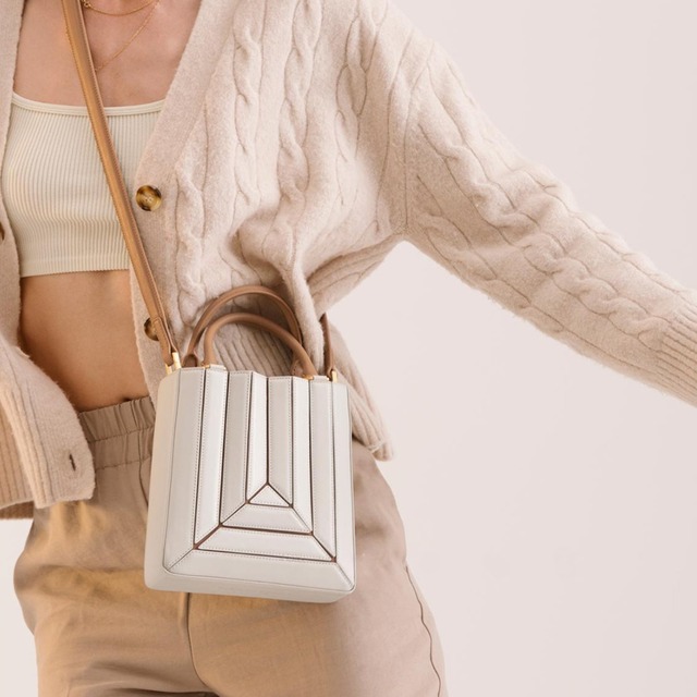 ストライプ スクエア ハンドバッグ 00249