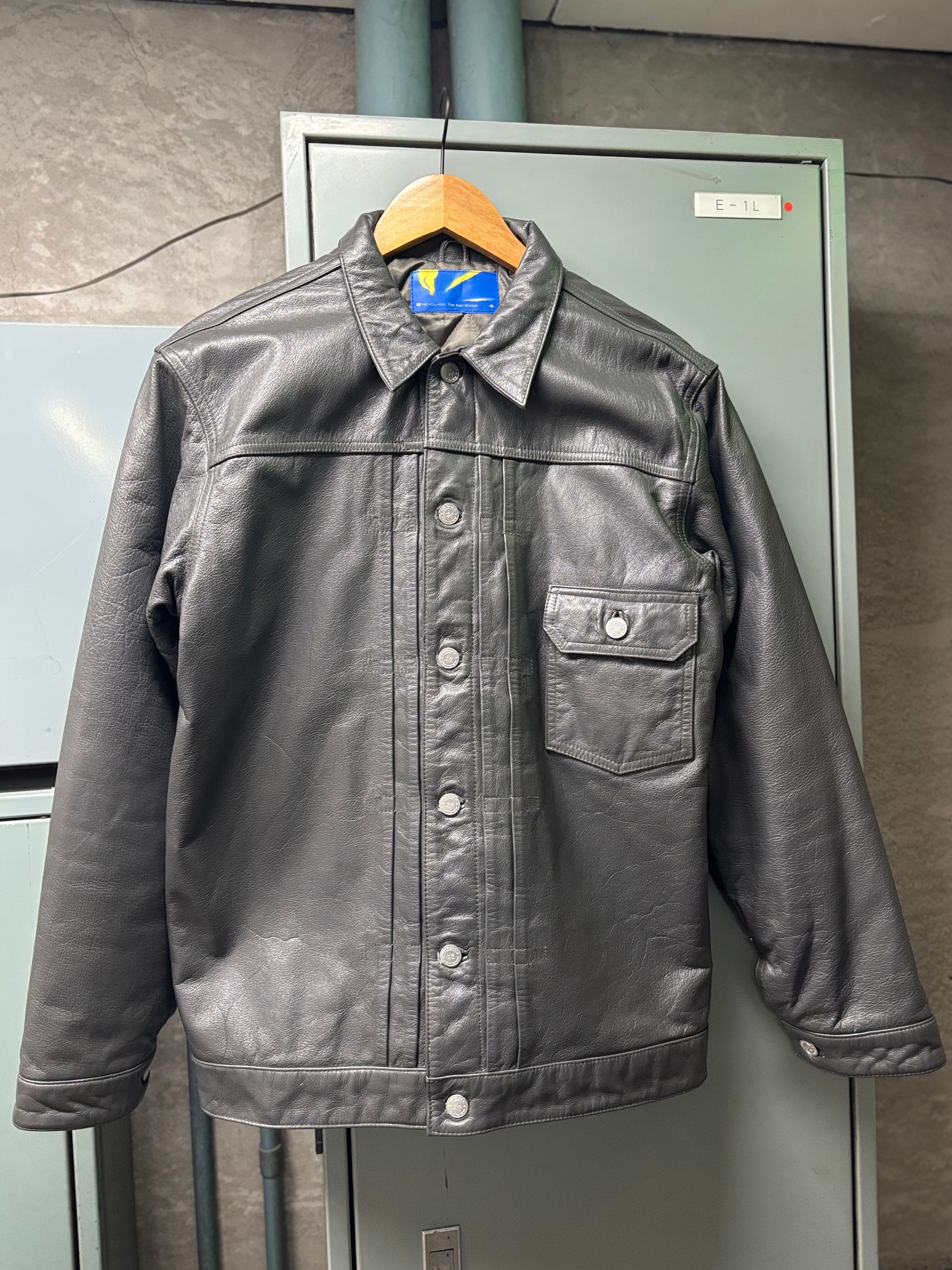 00s REVOLVER/Leather Trucker Jacket/1st type/M/レザ－トラッカー