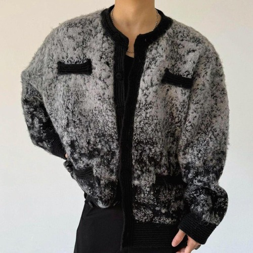 ボタンフロント メランジカーディガン 10189