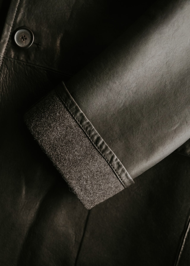 00's JIL SANDER leather chesterfield coat