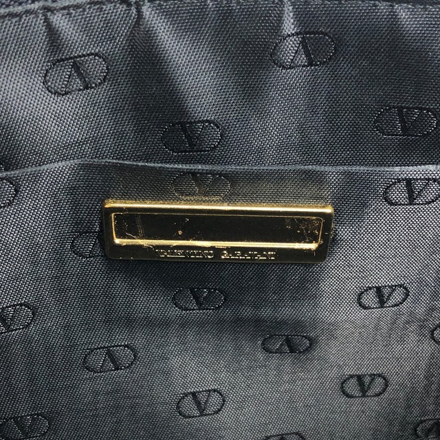 VALENTINO GARAVANI ヴァレンティノガラヴァーニ ハンドバッグ ブラック ロゴ メタル レザー ミニボストン vintage ヴィンテージ オールド t3bnb7