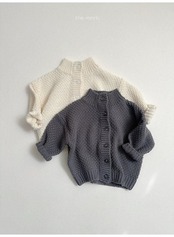 〖取寄〗韓国子供服 / 26winter / minirobe / ワッフルハイネックカーディガン / キッズ *S~XL*