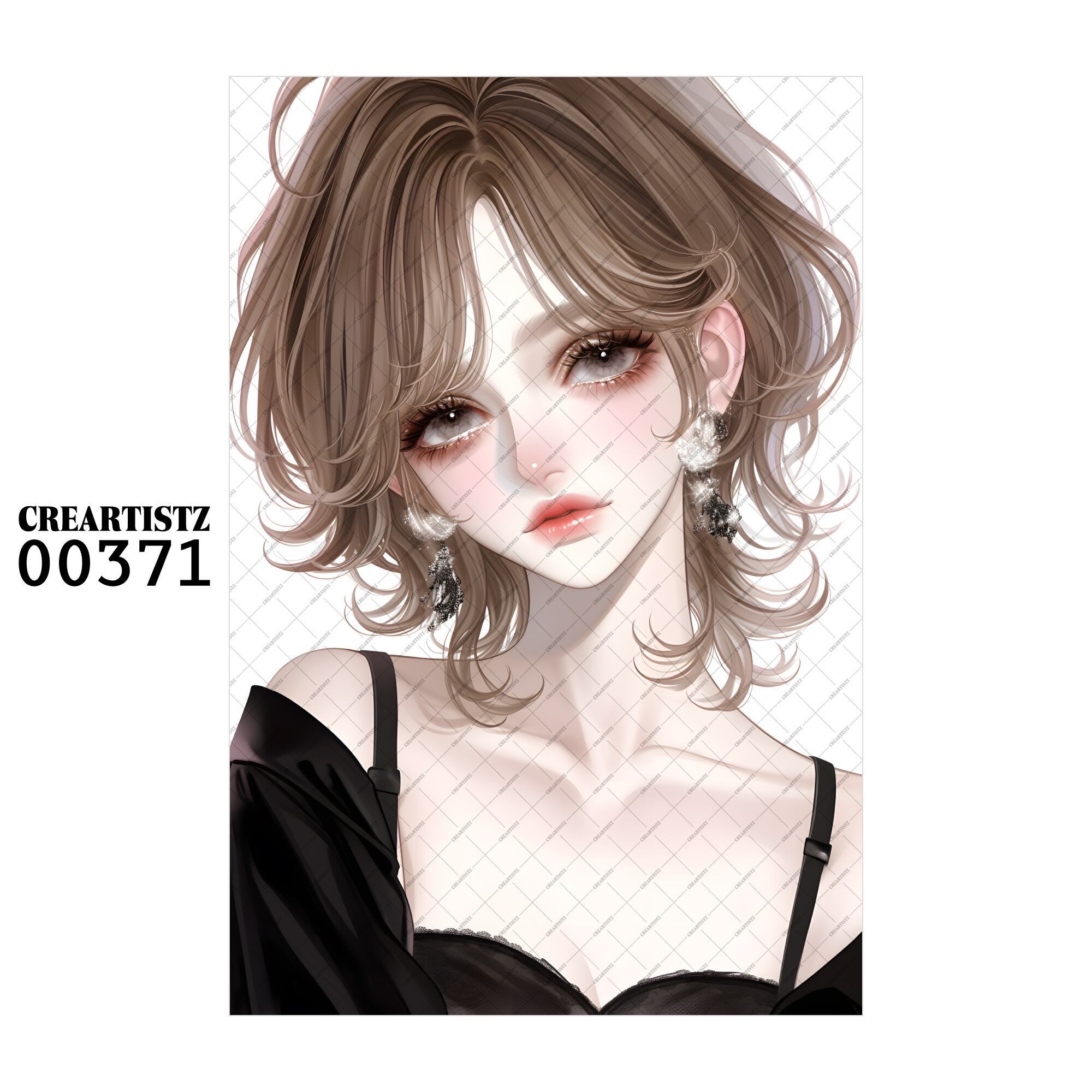 00371 ガール キュート オリジナル ペーパー/ステッカー 4枚セット CREARTISTZ