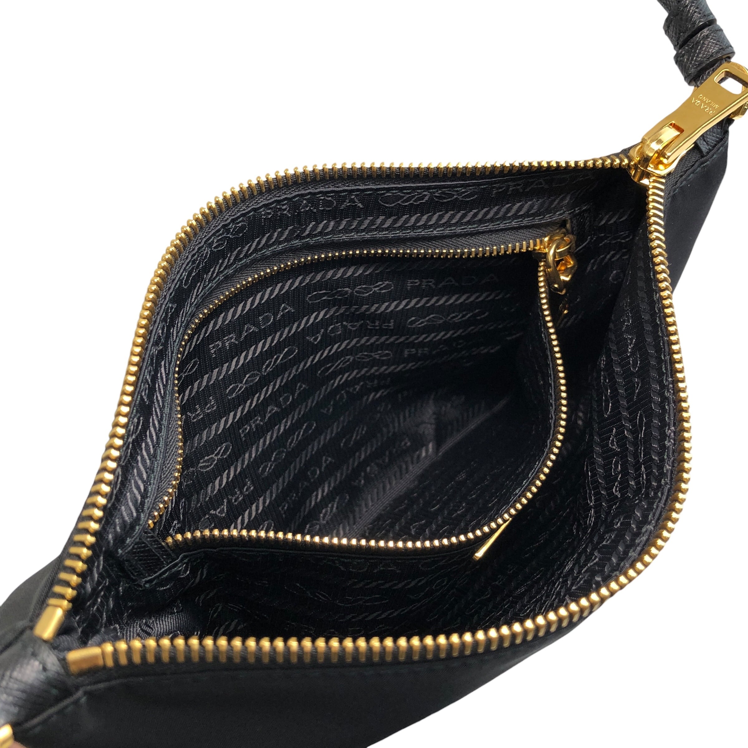 PRADA プラダ ショルダーバッグ ブラック ロゴ ナイロン アクセサリー