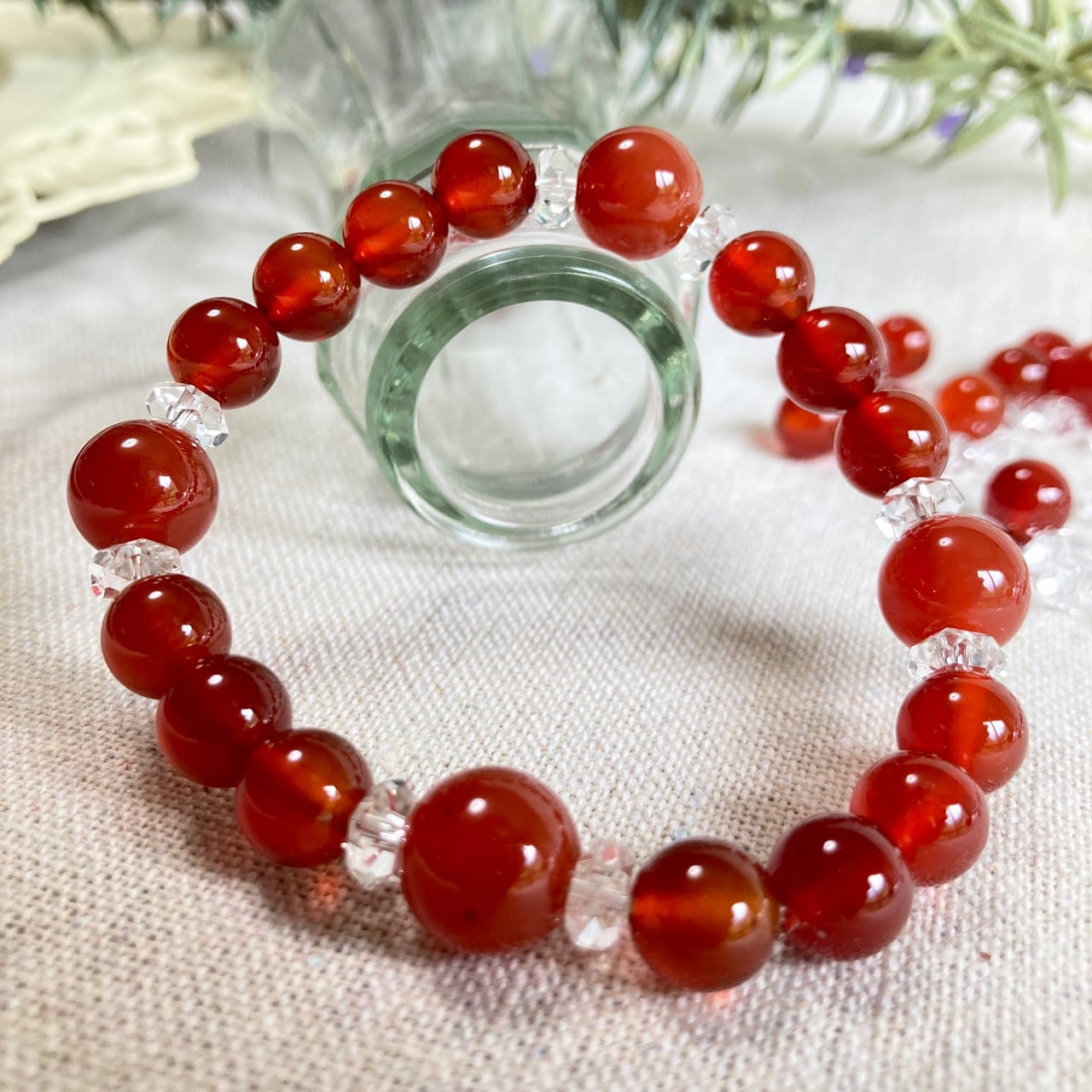 天然石ブレスレット(レッドアゲート)