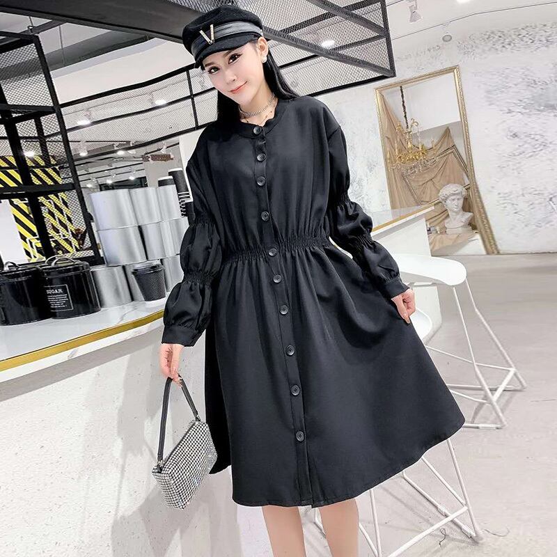 ファットmmスリミングプラスサイズの婦人服2020年秋新ウエストロングスカート気質の高いウエスタンスタイルのドレスラージサイズの女性 ミックスインファッション60976907916