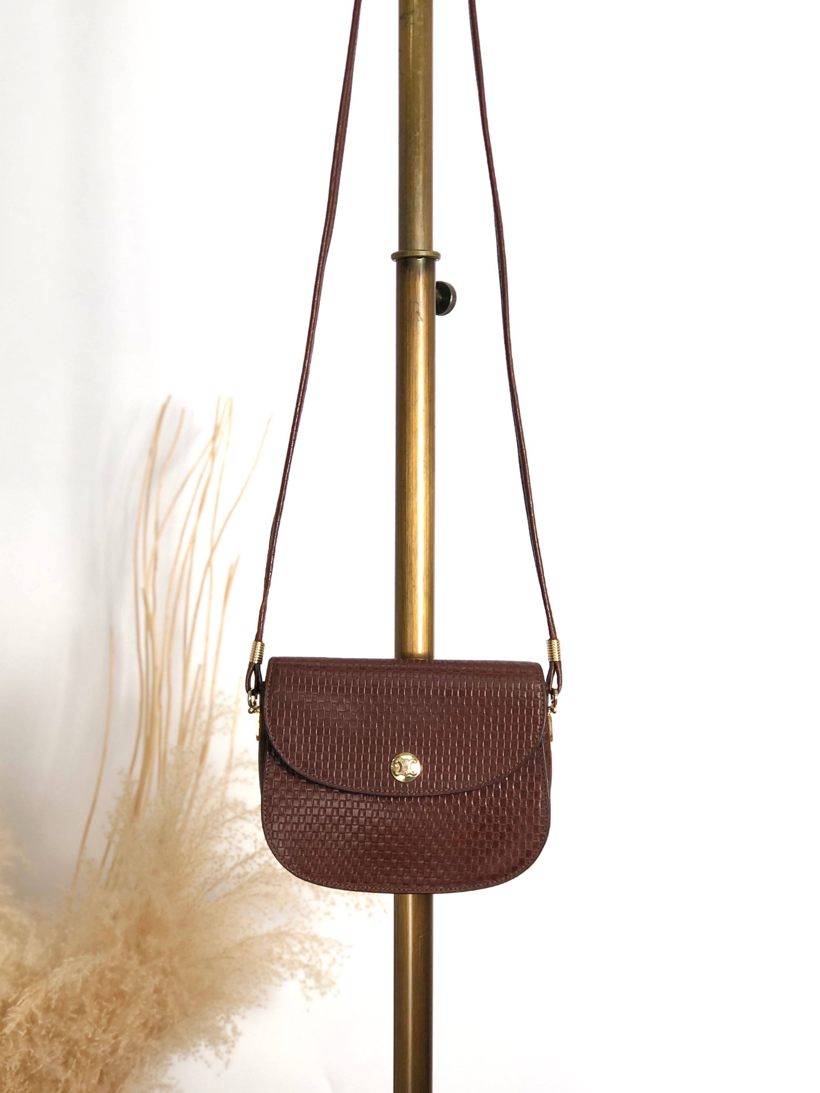 CELINE セリーヌ ショルダーバッグ ブラウン トリオンフ レザー ミニ