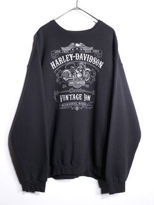 "Harley-Davidson" front and back print sweatshirt