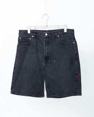"Levi's" 550, good fade black baggy denim short trousers