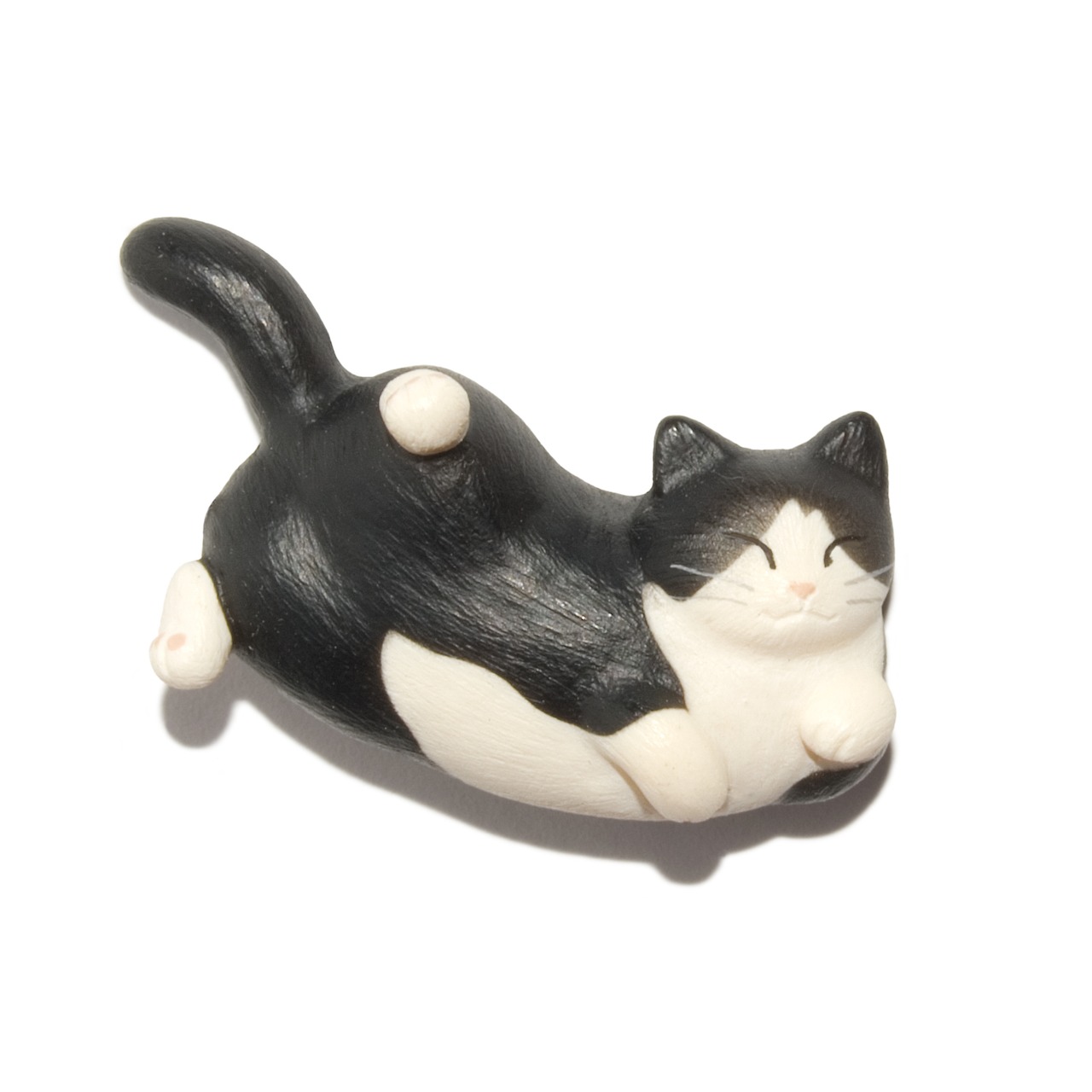 ペットラバーズ 猫どん LadyCat vol,5 黒白 ビーズ ストラップ N-2504