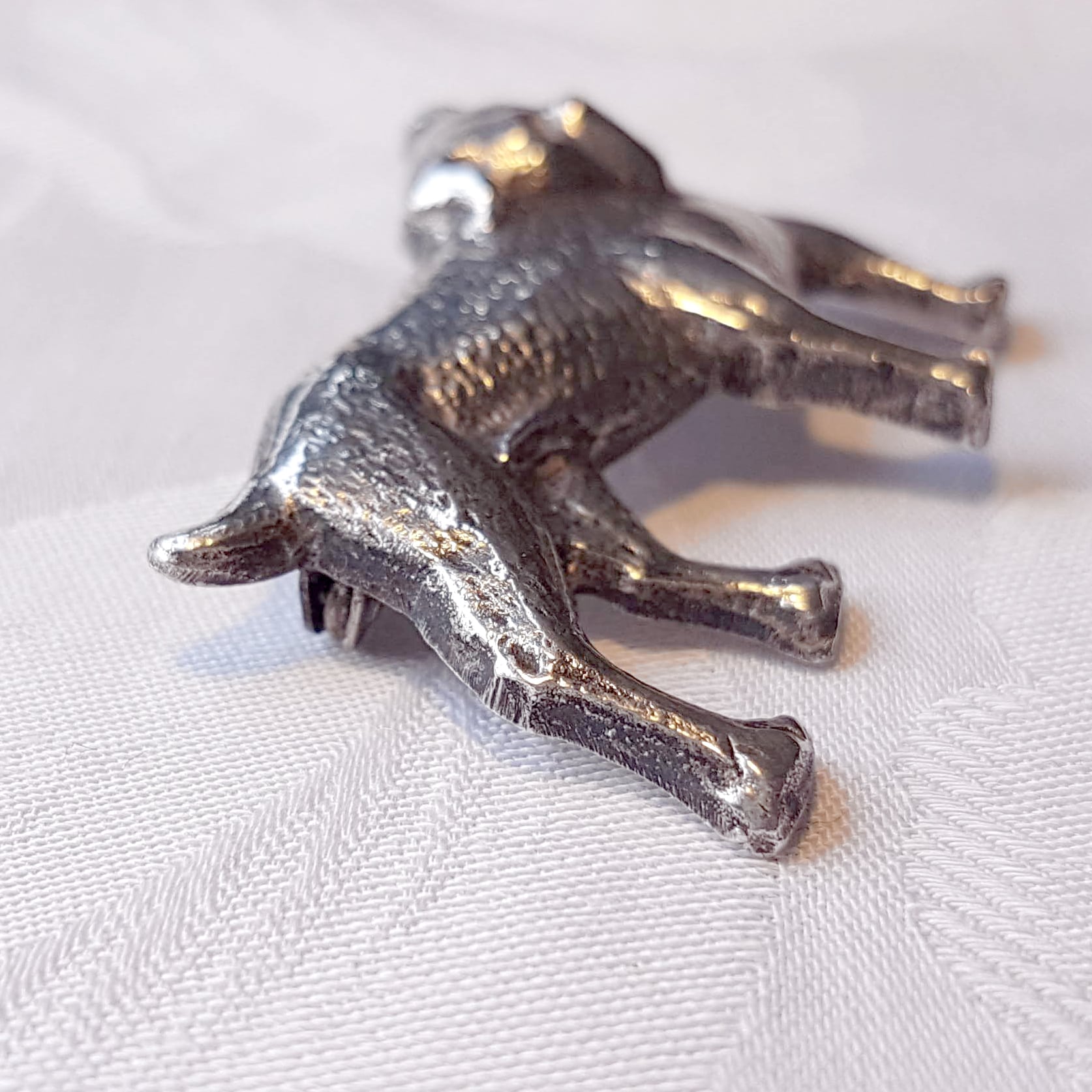 オランダ製 ブルドッグのシルバーブローチ (t-77) | past things