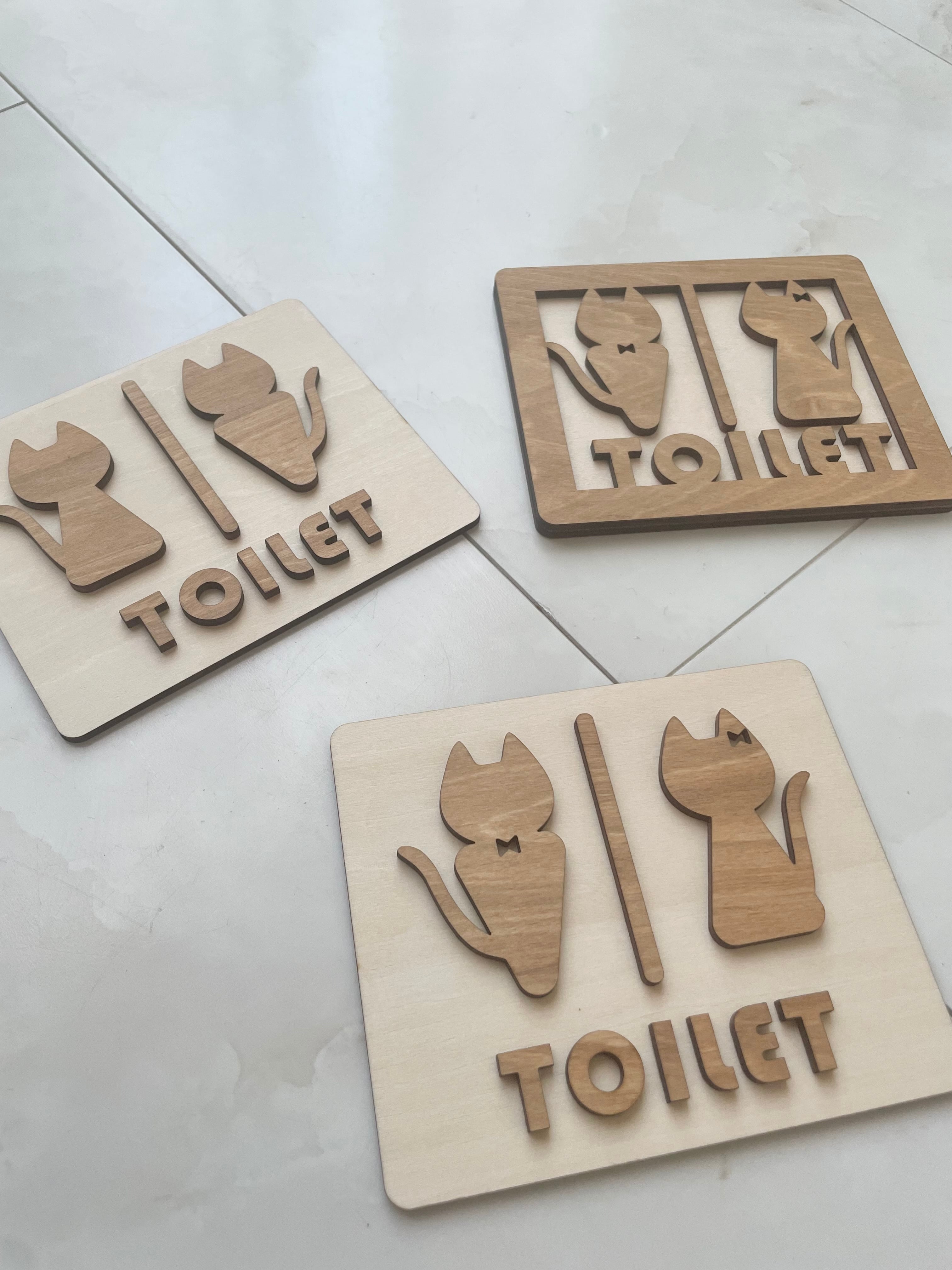 猫型トイレサインプレート | atelier Sunkujira～アトリエ サンクジラ～