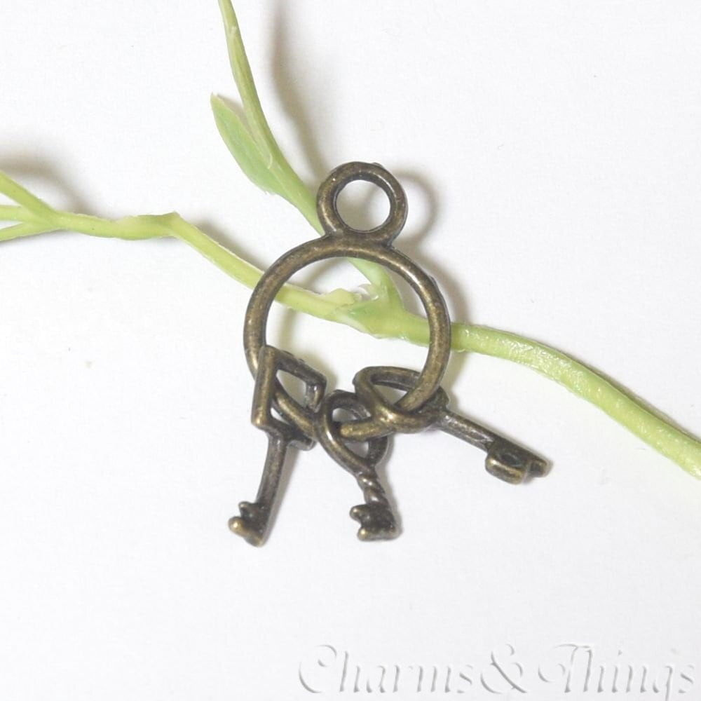 C&T 鍵束 チャーム かぎ パーツ 立体加工 (6個入) アクセサリーパーツ