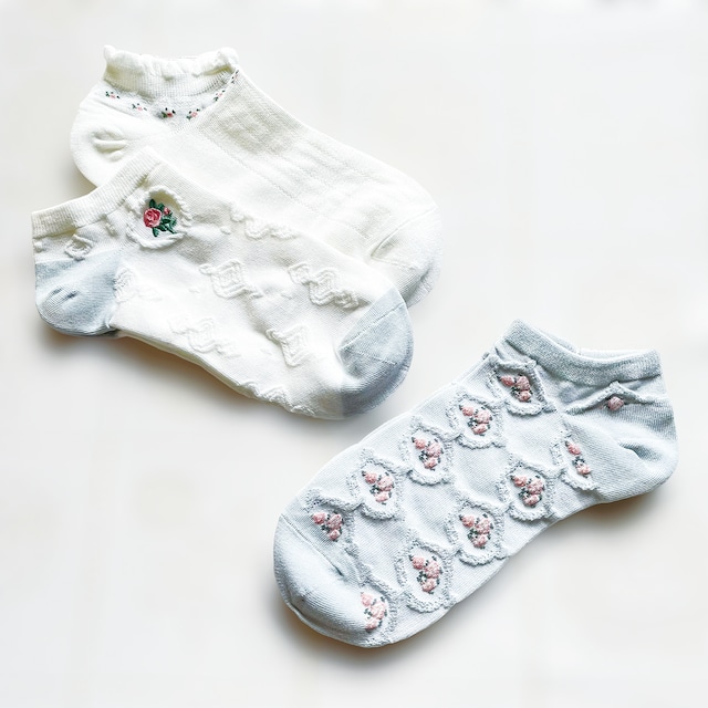 Rococo Ankle Socks 【ブルー】