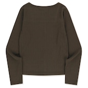 SQUARENECKRIBBEDTOP _ BROWN