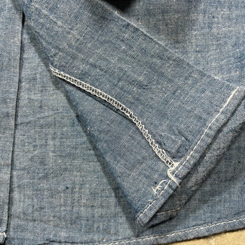 60s 70s Lee シャンブレー シャツ リー vintage usa 60's Lee シャンブレーワークシャツ ワンウォッシュ - Fresh