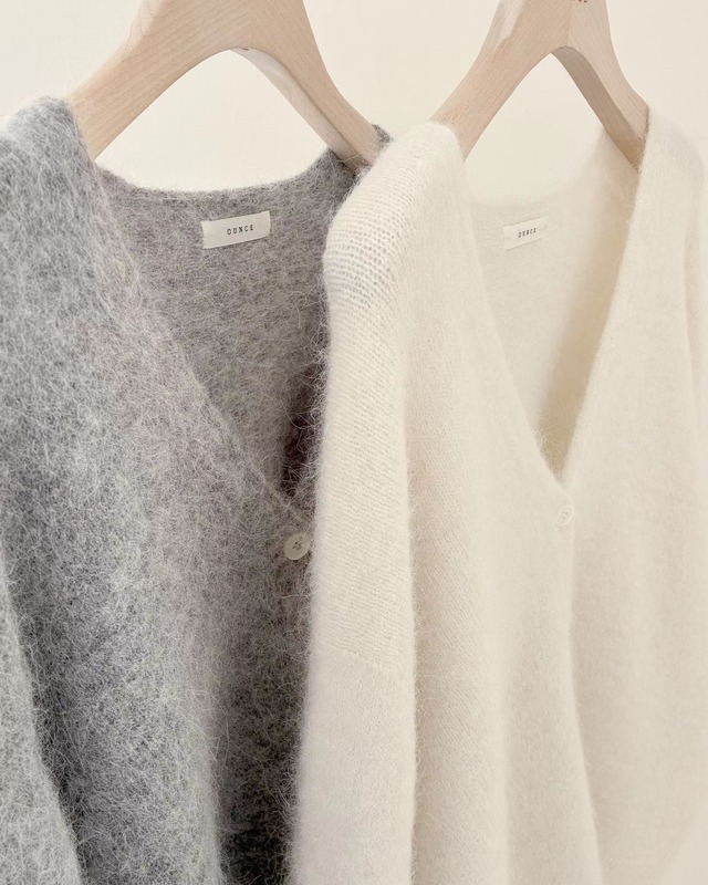 (OUNCE)  alpaca volume wholega cardigan / 2color