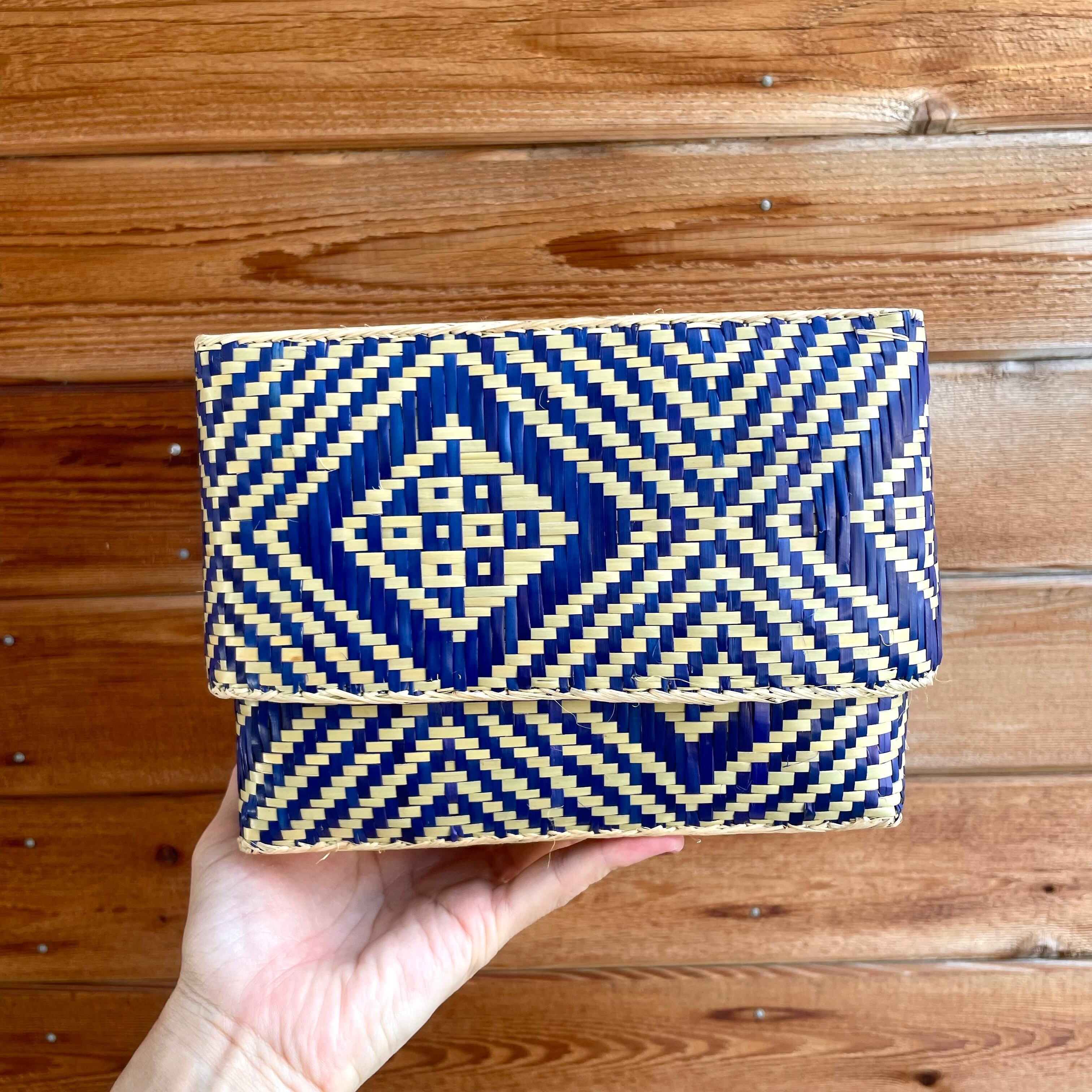 Rectangular colourful basket S w20.5cm×12.5cm×h15cm 四角カラフル蓋
