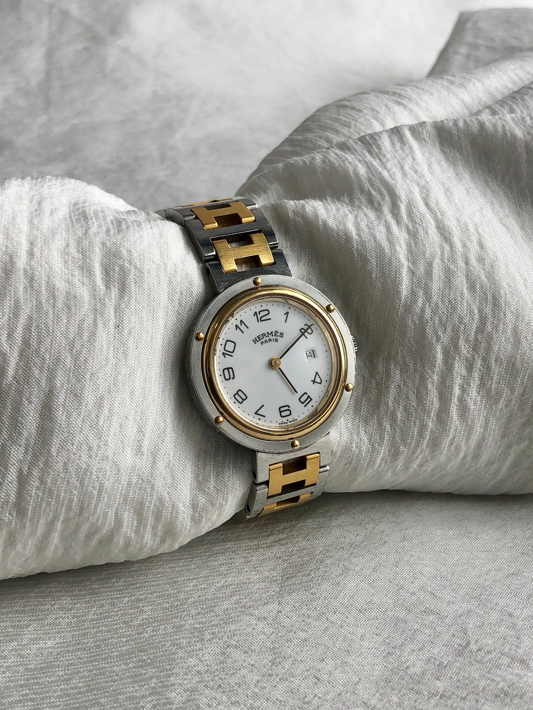 HERMES エルメス クリッパー 腕時計 ゴールド×シルバー ステンレススチール vintage ヴィンテージ オールド gmrz5y