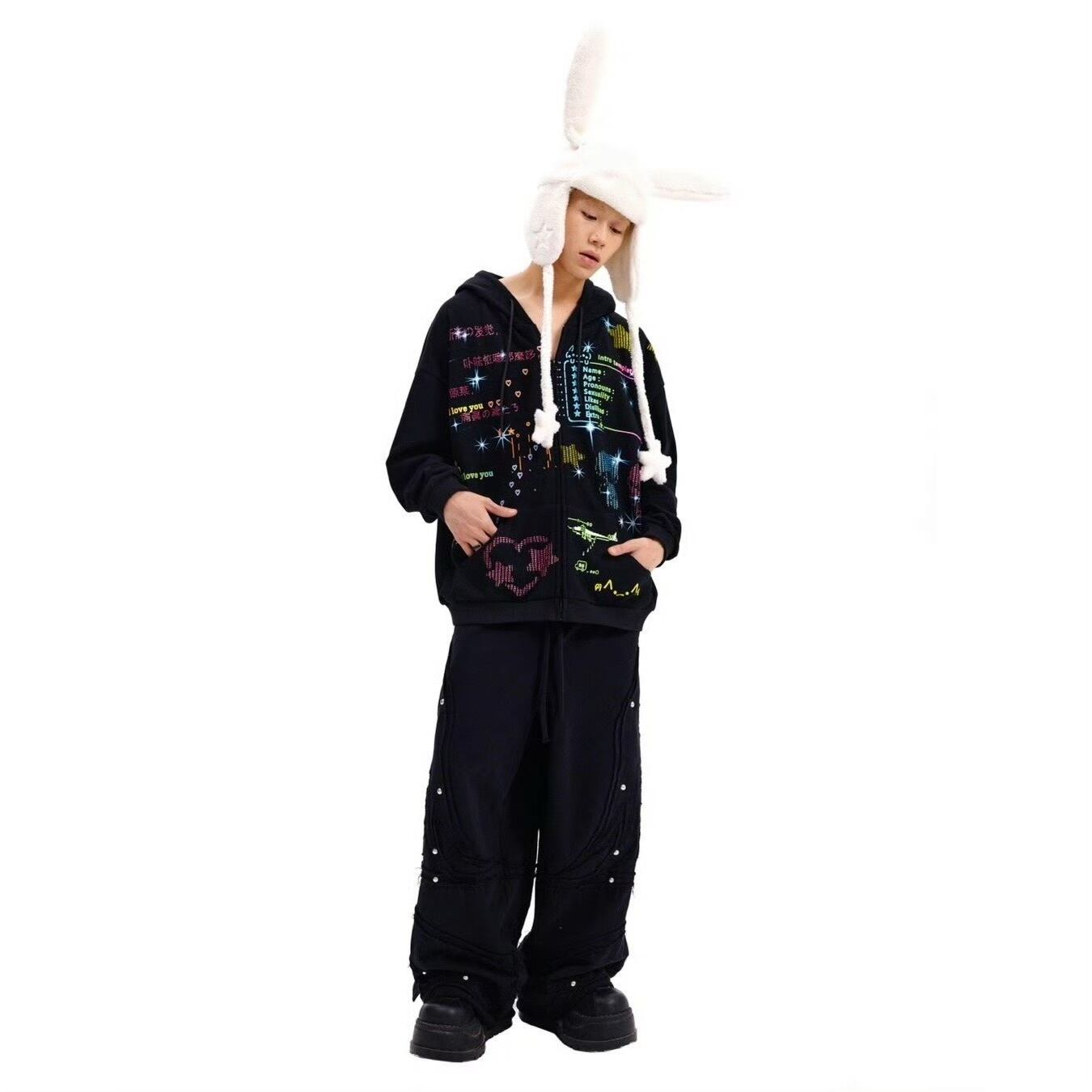 CFIERCE] 24AW Angel Wings Sweatpants | BYORI