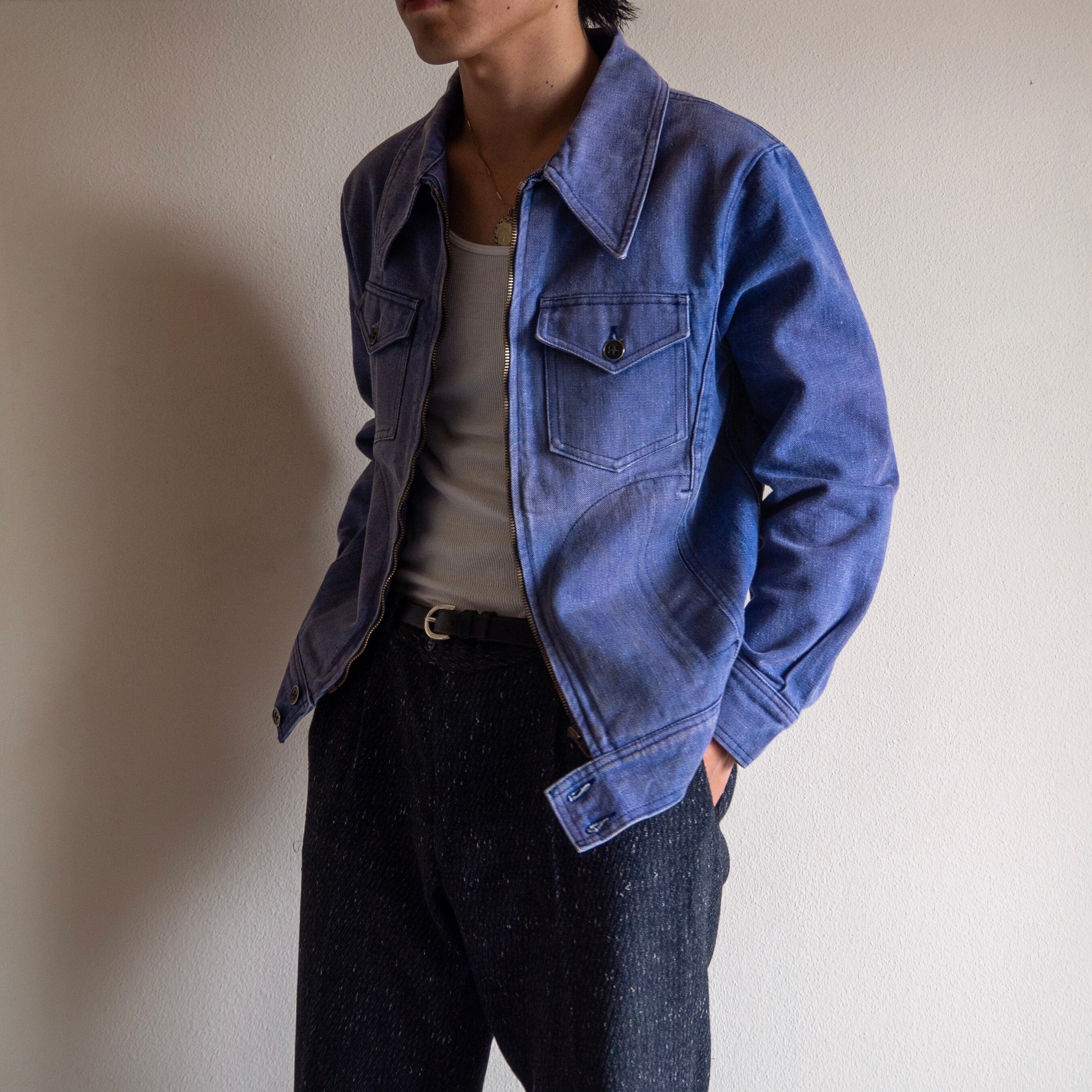 1970s French Denim サイクリストジャケット-