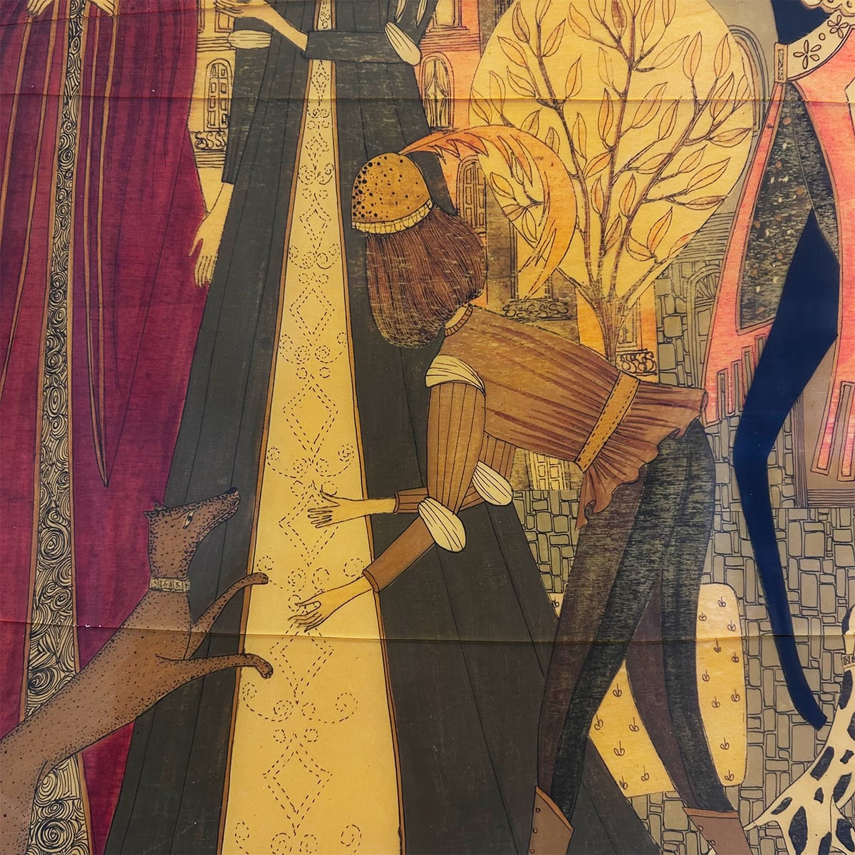 70s Italy 「Michi Sgorbigno」 painting art wooden panel | PANIC