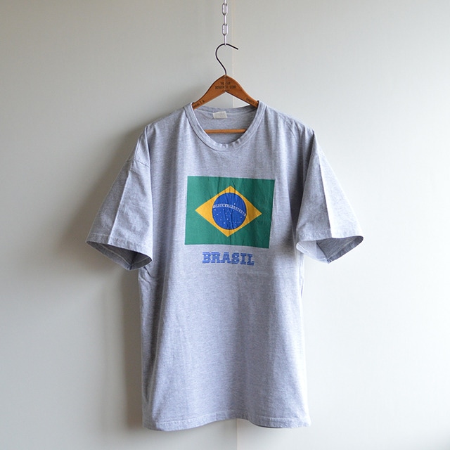 80s 90s ブラジル国旗 バインダーネックTシャツ
