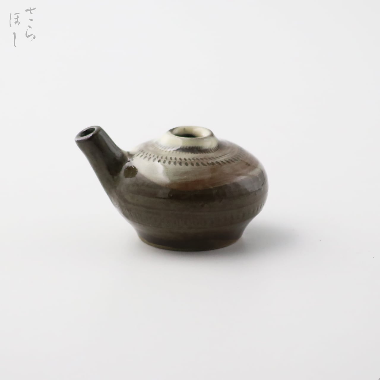 一点もの】小鹿田焼 小袋窯 水指(丸) 飛びかんな 白 高さ約16cm 陶器