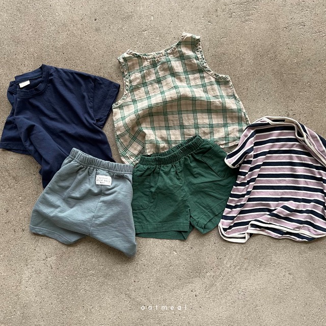 【80~120即納】oatmeal / johns stripe ground T