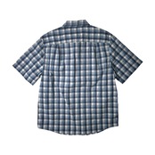 L.L.Bean エルエルビーン チェック柄 半袖ワークシャツ L-REG/ブルー