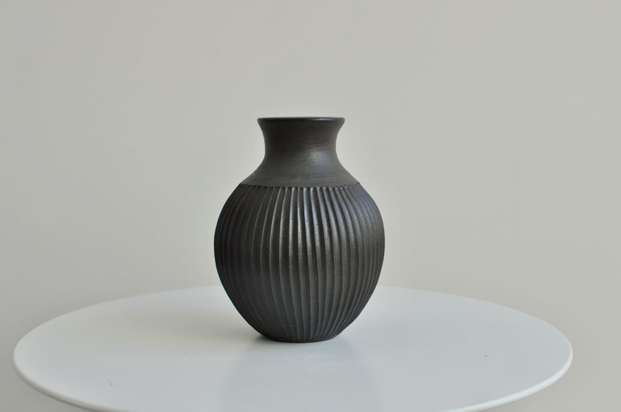 備前焼作家・大谷敬二郎作　浅切広口花器/大作 備前緋襷広口花器(佐藤 正徳)｜ギャラリージャパン