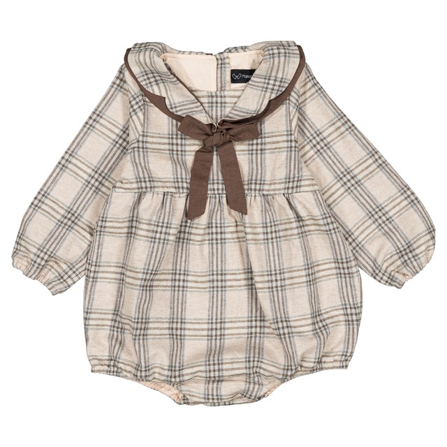予約【Maison Marelle】Romper CADET- beige tartan / 11月上旬以降入荷