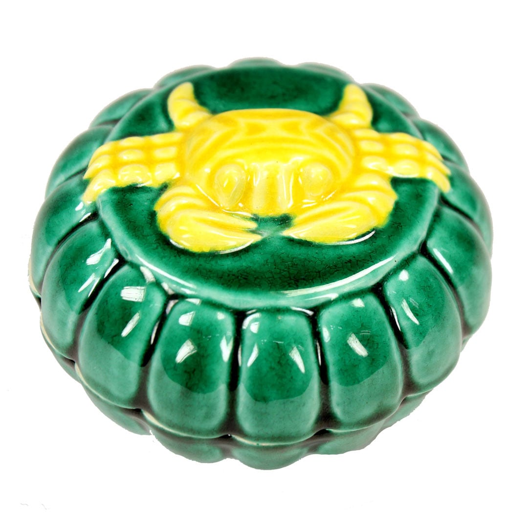 眞葛香斎 作 交趾 菊蟹香合 | 茶道具 浜田