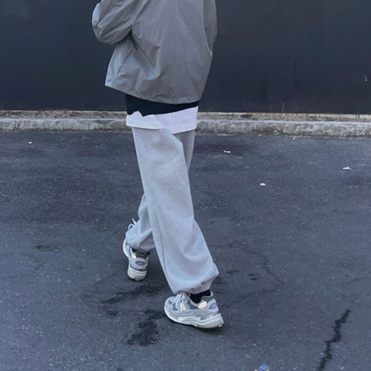 シンプルルーズスウェットパンツ　1006