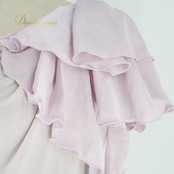 社交ダンス 衣装 トップス ブラウス パープル系 チャコット Chacott 紫 無地 シンプル 淡い 上品 フリル 半袖 日本製 明るい かわいい パーティー ダンス衣装 練習 レッスン イベント ステージ